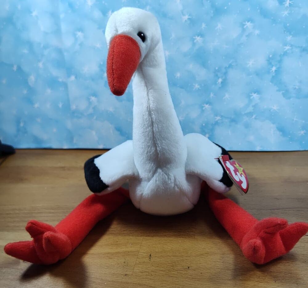 Ty Beanie Baby Stuffed Animal Bird Stork Stilts 1998 Retired With Tag